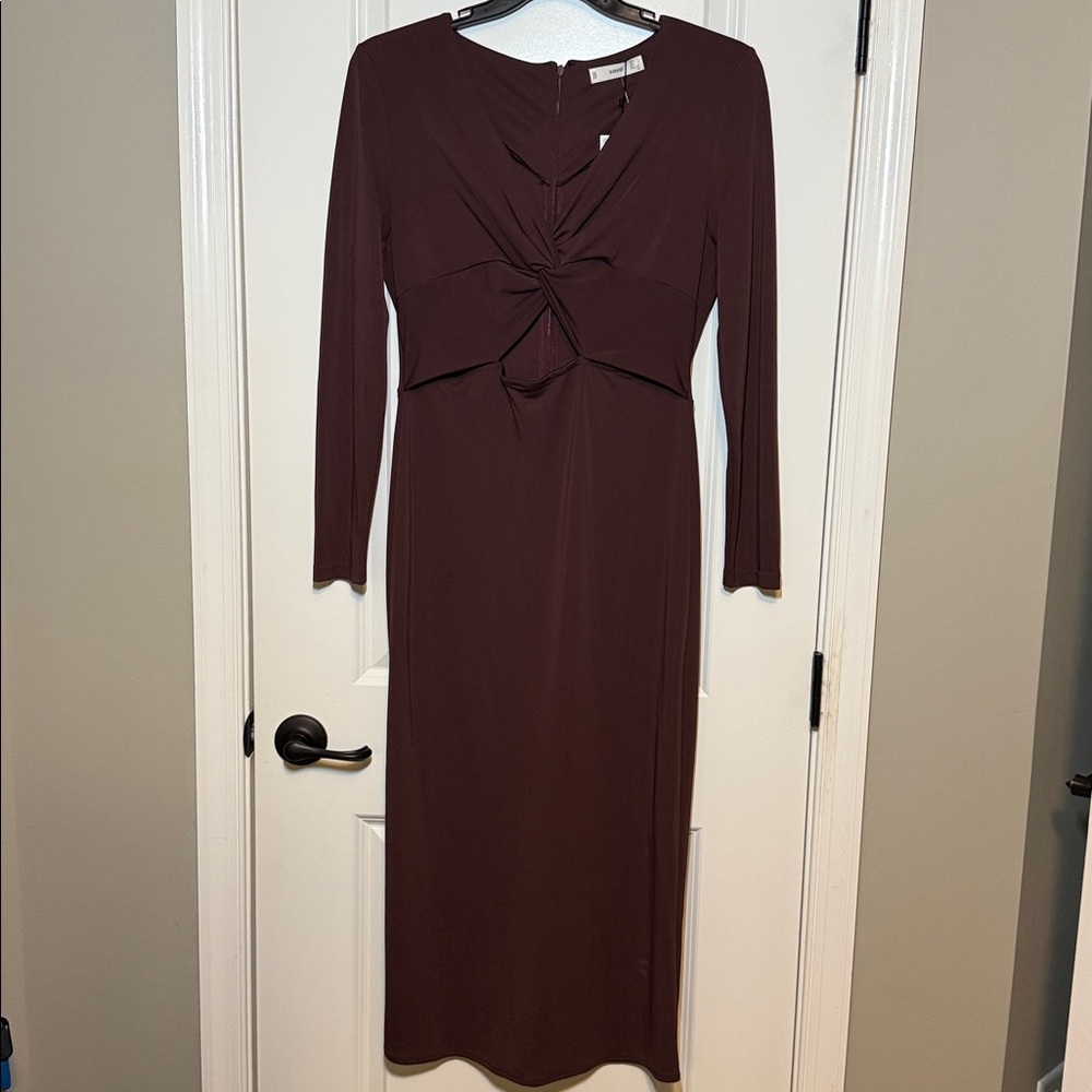 Elegant Brown Midi Dress